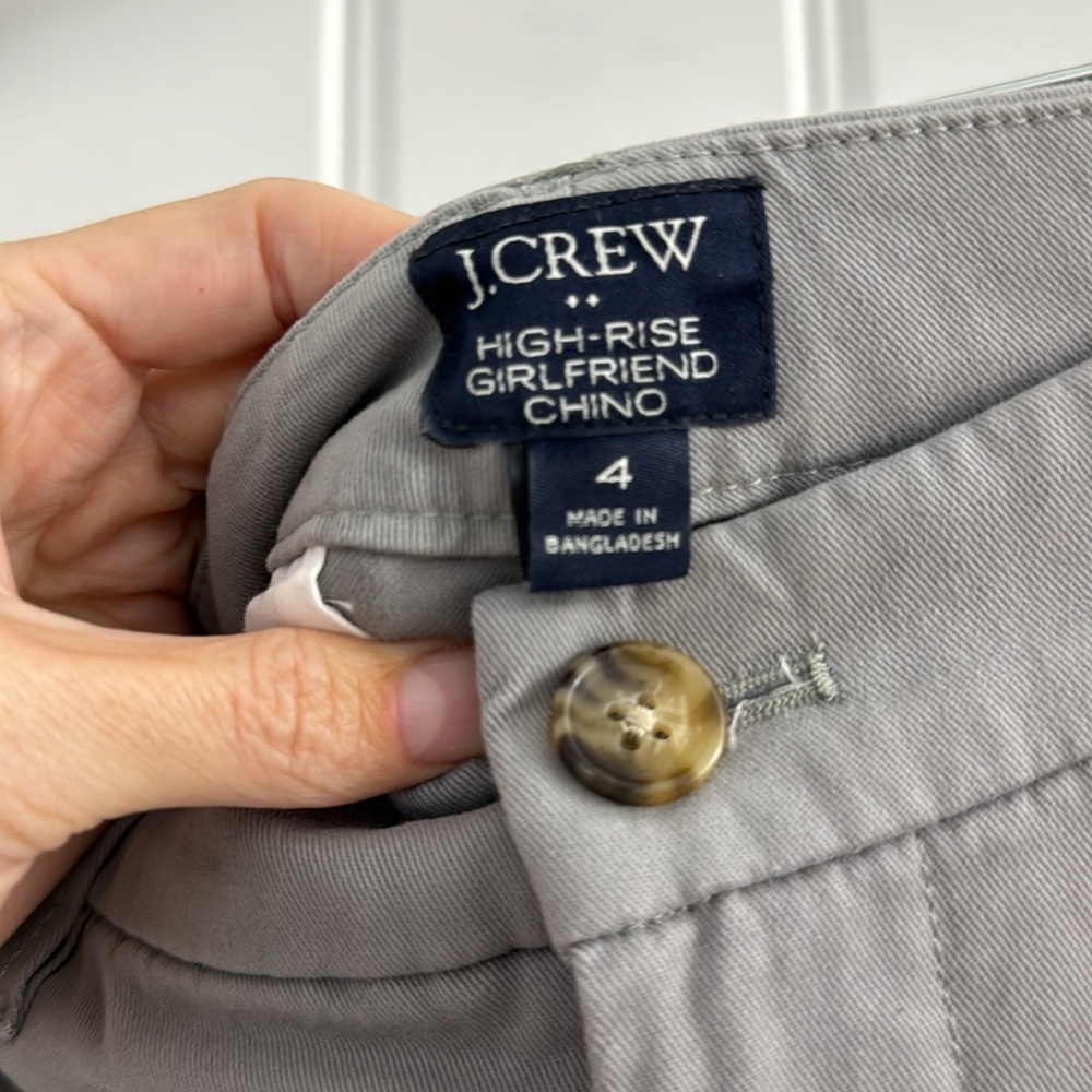 J.Crew Gray High Rise Girlfriend Chino - Picture 2 of 3